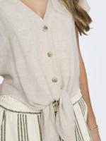 Only Onlsiesta Ss Knot Lin Bl Shirt Pnt Noos T-shirts Moonbeam - thumbnail