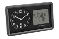 TFA Dostmann 60.3552.01 Zendgestuurde klok Zendergestuurd 254 mm x 44 mm x 152 mm Zwart - thumbnail