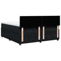 Boxspring met matras fluweel zwart 180x200 cm - thumbnail
