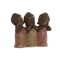 Decoratieve figuren Home ESPRIT Oranje Koraal Limoen Hars Boeddha Orientaals 15,5 x 6 x 13 cm - thumbnail