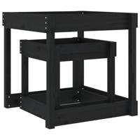 VidaXL Zandtafels 2 st massief grenenhout zwart - thumbnail