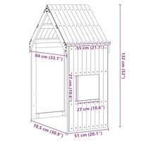 Kinderbedhuisje 55x84x132 cm massief grenenhout wasbruin - thumbnail