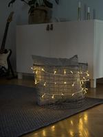 Micro LED lichtsnoer transparant met 50 extra warm witte lampen - thumbnail