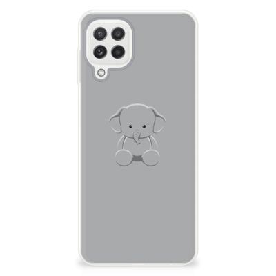 Samsung Galaxy A22 4G | M22 Telefoonhoesje met Naam Grijs Baby Olifant Samsung Galaxy A22 4G | M22 Telefoonhoesje met Naam Grijs Baby Olifant