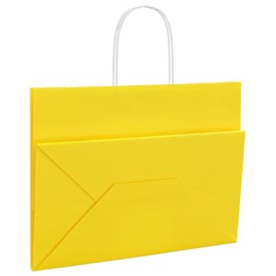 VidaXL Papieren zakken 50 st met hengsels 32x17x25 cm geel