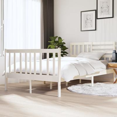 Bedframe massief hout wit 120x200 cm Bedframe massief hout wit 120x200 cm