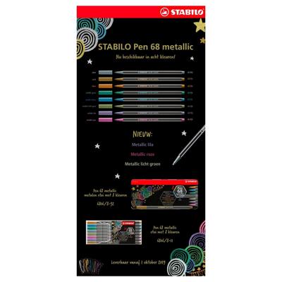 Stabilo pen 68 metallic etui 8 kleuren Stabilo pen 68 metallic etui 8 kleuren