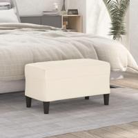 Bankje 70x35x41 cm fluweel crmekleurig - thumbnail