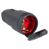 AS Schwabe 60415 Koppeling met randaarde Rubber 230 V Zwart IP44 - thumbnail