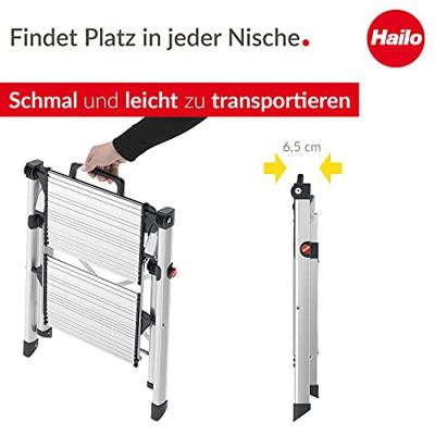 Hailo 4310-100 MK80 ComfortLine Aluminium 2 Vouwtreden Hailo 4310-100 MK80 ComfortLine Aluminium 2 Vouwtreden