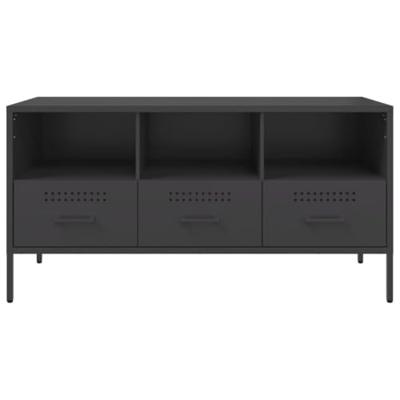Tv-meubel 100,5x39x50,5 cm koudgewalst staal zwart