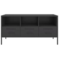 Tv-meubel 100,5x39x50,5 cm koudgewalst staal zwart - thumbnail