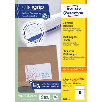 Etiket Avery Zweckform 3660-200 97x67.7mm wit 1600stuks