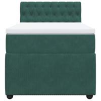 Boxspring met matras fluweel donkergroen 90x200 cm - thumbnail