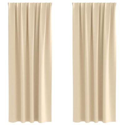 VidaXL Zwart-out gordijnen met ringen 2 pcs crème 245 x 140 cm VidaXL Zwart-out gordijnen met ringen 2 pcs crème 245 x 140 cm