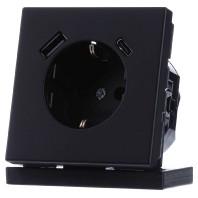 JUNG LS 1520-15 CA SWM wandcontactdoos LS990 grafiet mat zwart USB en USB-C