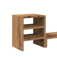 Monitorstandaard met bureau-organizer hout artisanaal eiken - thumbnail