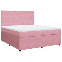 Boxspring met matras fluweel roze 200x200 cm - thumbnail