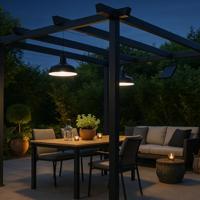 Lampade a sospensione solari doppie - LUMISKY - WAREN - Ø18 cm - Paralume in metallo nero - LED bianco freddo - thumbnail