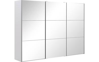 Goossens Kledingkast Easy Storage Sdk, 303 cm breed, 220 cm hoog, 3x 3 paneel spiegel schuifdeuren