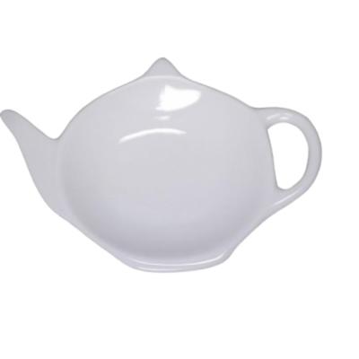 Theezakjeshouder theepot 12cm keramiek wit | 12 stuks