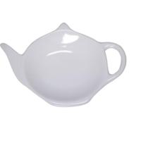 Theezakjeshouder theepot 12cm keramiek wit | 12 stuks - thumbnail