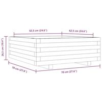 VidaXL Plantenbak 70x70x26,5 cm geïmpregneerd grenenhout - thumbnail