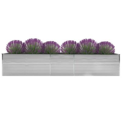 VidaXL Plantenbak verhoogd 400x80x45 cm gegalvaniseerd staal grijs
