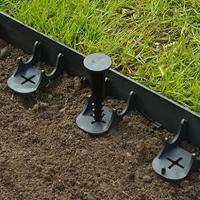 NATUUR Turftrim van polypropyleen en polyethyleen - 16 ankers - H 4,5 x (4 x L100) cm - Zwart - thumbnail