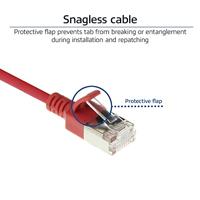 ACT Rode 0,15 meter LSZH U/FTP CAT6A datacenter slimline patchkabel snagless met RJ45 connectoren - thumbnail
