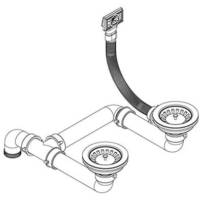 VidaXL Gootsteen dubbele bakken graniet beige