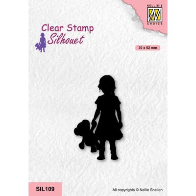 Nellie's Choice • silhouet clear stempels girl with bear