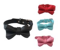 Nobleza Hondenhalsband met strik - Lederlook - 31 cm - thumbnail