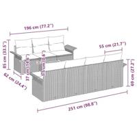 Tuinbankenset met kussen 8 pcs Zwart poly rattan - thumbnail
