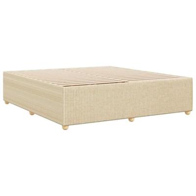 Bedframe zonder matras stof crèmekleurig 200x200 cm
