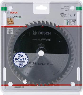 Bosch Accessories Bosch Power Tools 2608837699 Hardmetaal-cirkelzaagblad 184 x 16 mm Aantal tanden: 48 1 stuk(s)