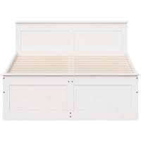 Bedframe zonder matras met hoofdbord grenenhout wit 120x200 cm - thumbnail