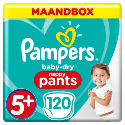 Pampers Active Baby-Dry Baby-Dry Pants S5+, Maandbox, 120 Luierbroekjes, Luchtdoorlatende Banen