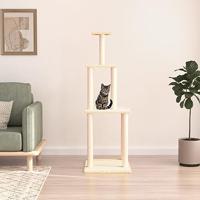 VidaXL Kattenmeubel met sisal krabpalen 149 cm crèmekleurig - thumbnail