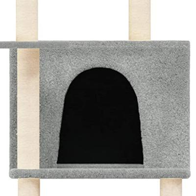 VidaXL Kattenmeubel met sisal krabpalen 166 cm lichtgrijs