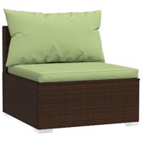 6-delige Loungeset met kussens poly rattan bruin - thumbnail