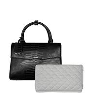 Socha Tiny Tip Croco 10" Shoulder Bag-Black - thumbnail
