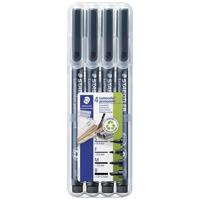 Staedtler Lumocolor permanent S F M B DRY SAFE 31-9WP4GS Permanent marker Zwart Watervast: Ja - thumbnail