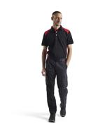 Blåkläder Industrie werkbroek stretch met kniezakken 14481832 | Zwart/Rood | Maat 64 - 7330509760574 - thumbnail