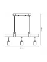 Home sweet home denton hanglamp 3L hout / burned metal - thumbnail