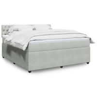 Boxspring met matras fluweel lichtgrijs 180x200 cm - thumbnail