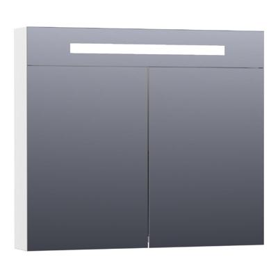 Brauer Promise Deluxe Spiegelkast - 80 cm - met Directe Verlichting - 2 Dubbelzijdige Spiegeldeuren - Hoogglans Wit