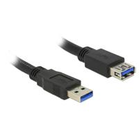 Delock USB-kabel USB 3.2 Gen1 USB-A stekker, USB-A bus 5.00 m Zwart Vergulde steekcontacten 85058 - thumbnail