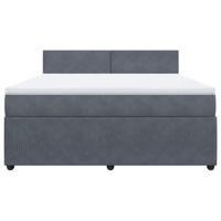 Boxspring met matras fluweel donkergrijs 180x200 cm - thumbnail