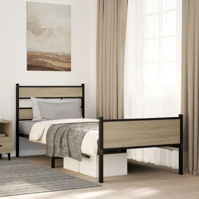 Bedframe zonder matras hout sonoma eikenkleurig 90x200 cm Bedframe zonder matras hout sonoma eikenkleurig 90x200 cm